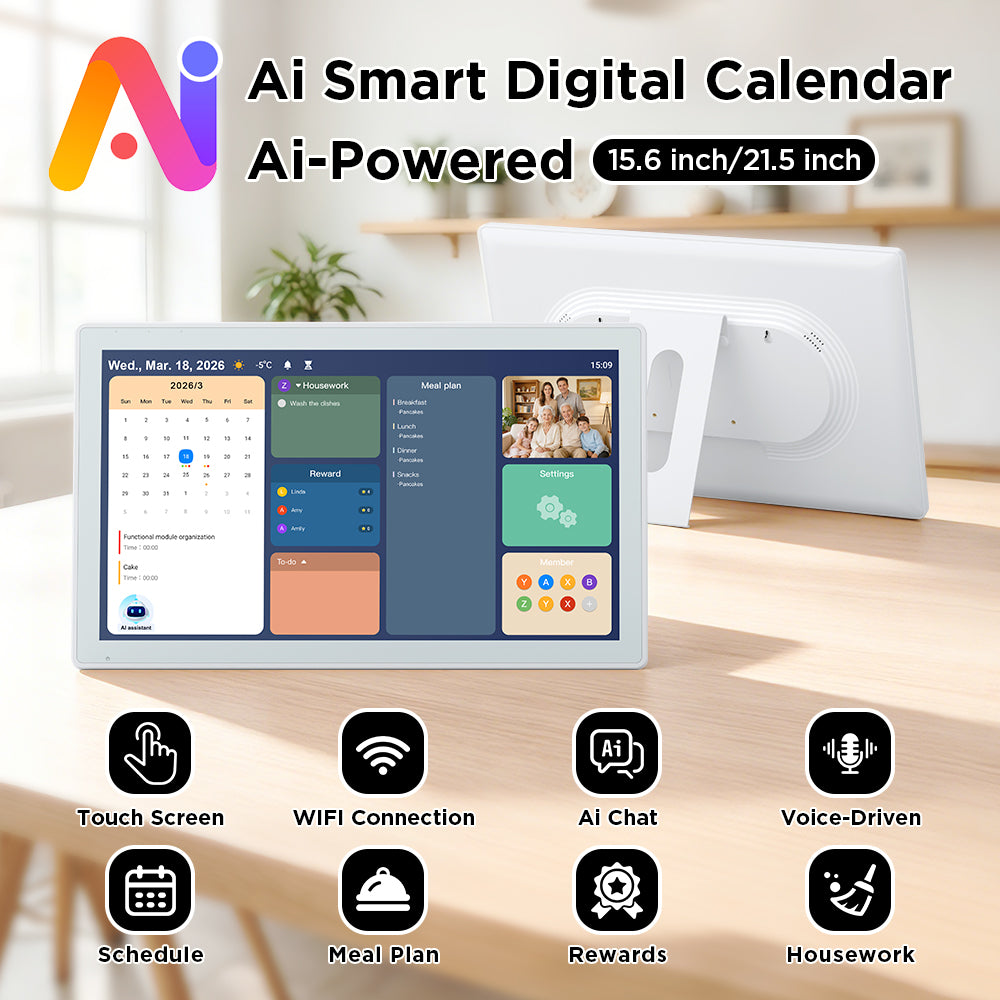 15.6" AI Digital Family Calendar Hub