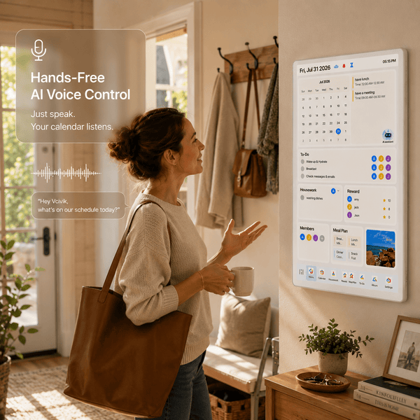 Vcivik AI Family Calendar with Live Voice AI, 15.6″ Smart Hub, No Subscription - Vcivik