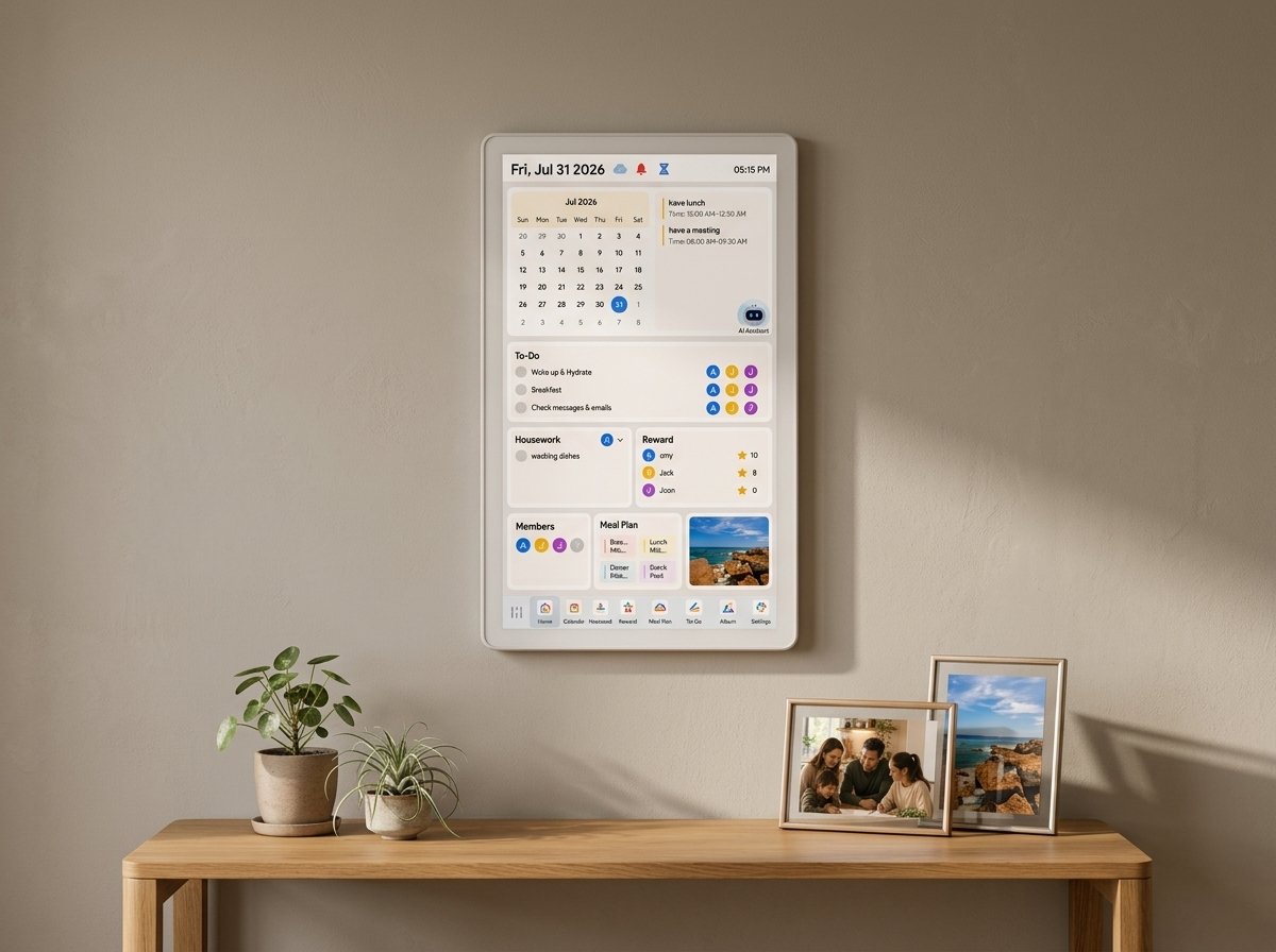 Vcivik calendar hero shot above wooden console